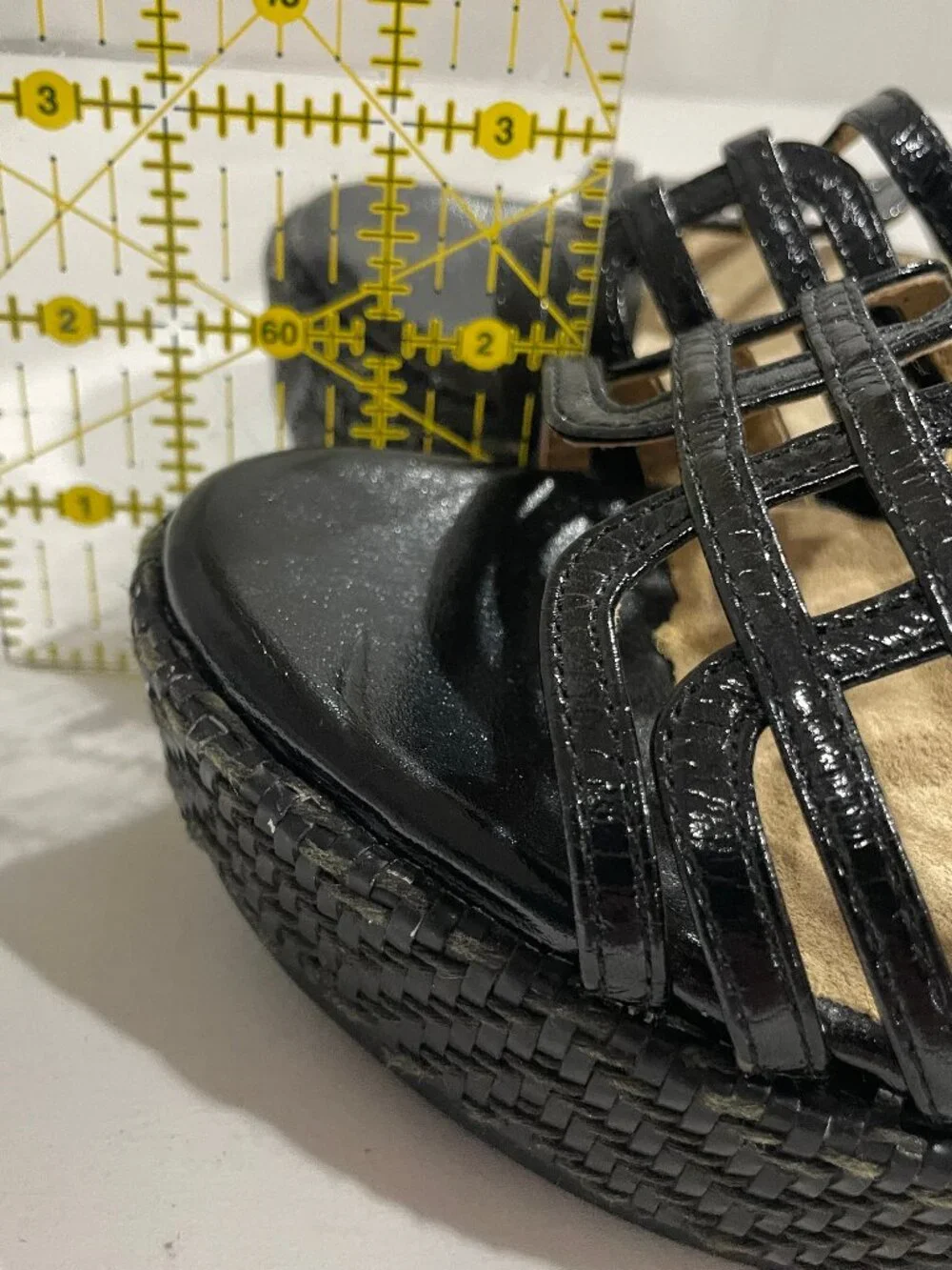 Maria Mare Black Cage Strappy Platform Wedge Sandals Womens 9.5 (EU 40) Espadril